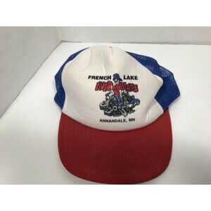 French Lake Auto Snapback 80s Hat Cap Retro San Sun Trucker Annandale MN Vintage